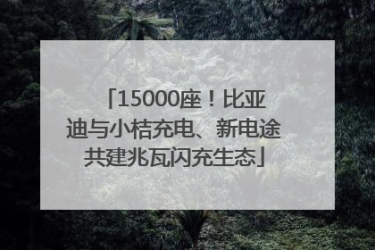 15000座！比亚迪与小桔充电、新电途共建兆瓦闪充生态