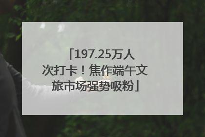 197.25万人次打卡！焦作端午文旅市场强势吸粉