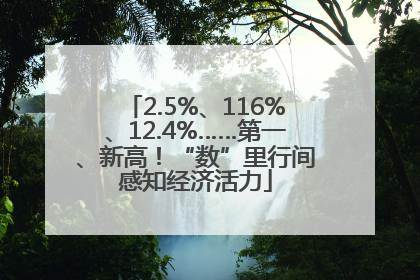 2.5%、116%、12.4%……第一、新高！“数”里行间感知经济活力