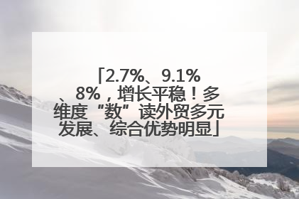 2.7%、9.1%、8%，增长平稳！多维度“数”读外贸多元发展、综合优势明显