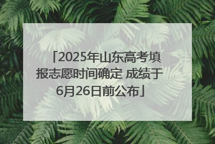 2025年山东高考填报志愿时间确定 成绩于6月26日前公布
