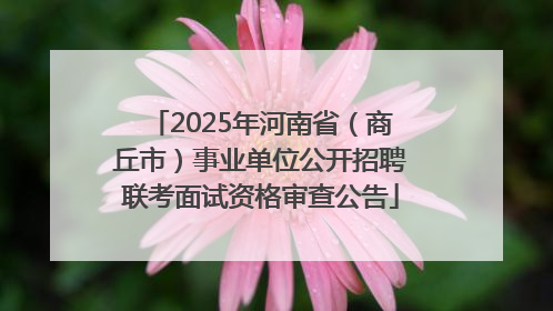 2025年河南省（商丘市）事业单位公开招聘联考面试资格审查公告