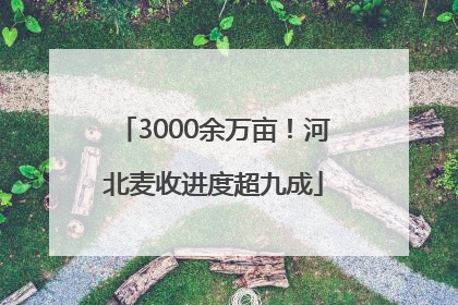 3000余万亩！河北麦收进度超九成