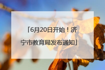 6月20日开始！济宁市教育局发布通知