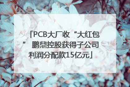 PCB大厂收“大红包” 鹏鼎控股获得子公司利润分配款15亿元